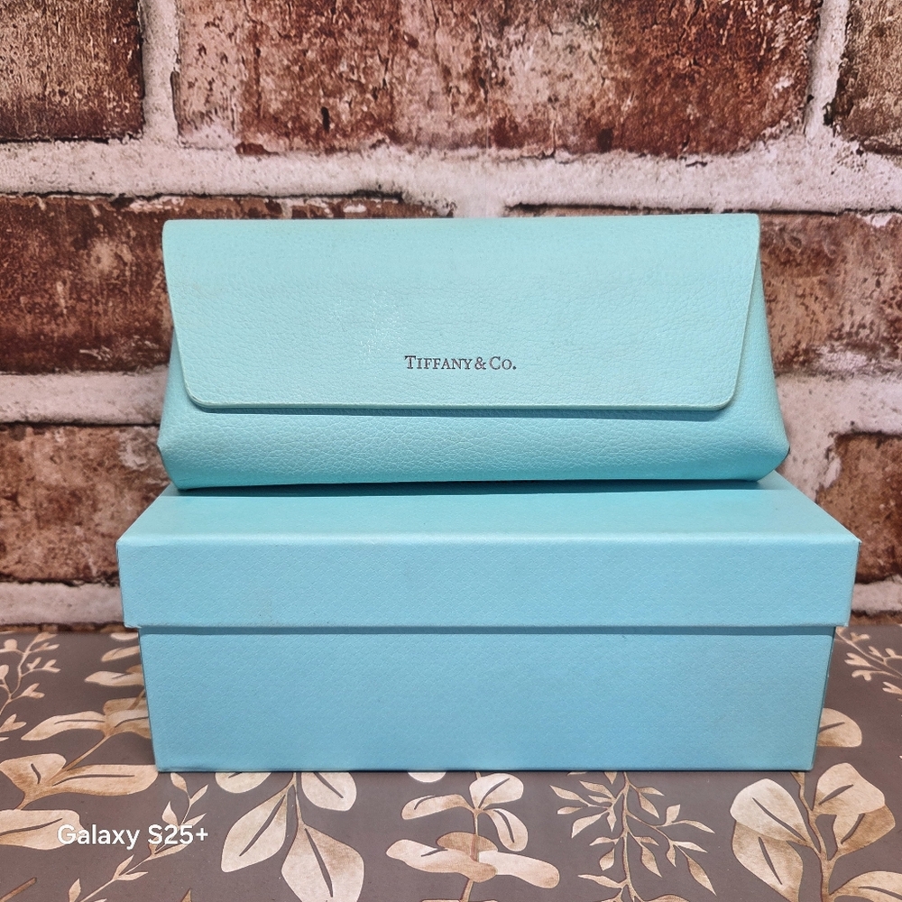 Tiffany & Co. blue eyeglass case and box
